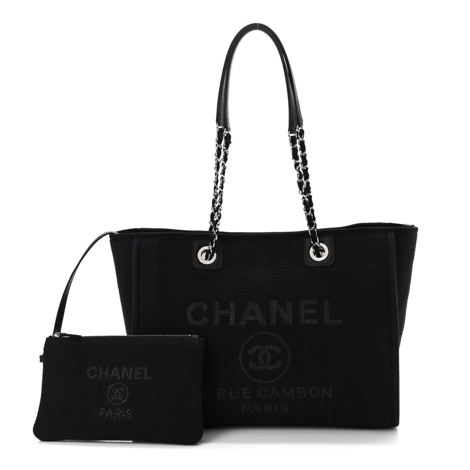 Chanel Mixed Fibers Small Deauville Tote Black 1 of 12