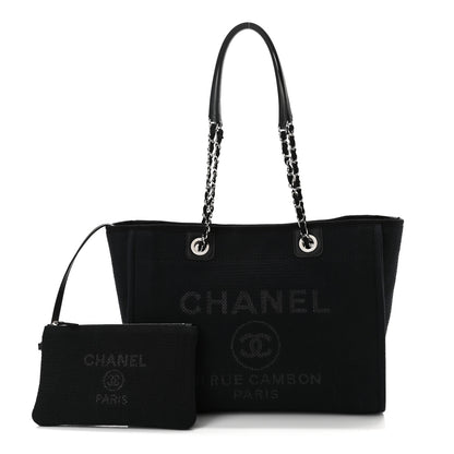 Chanel Mixed Fibers Small Deauville Tote Black 1 of 12