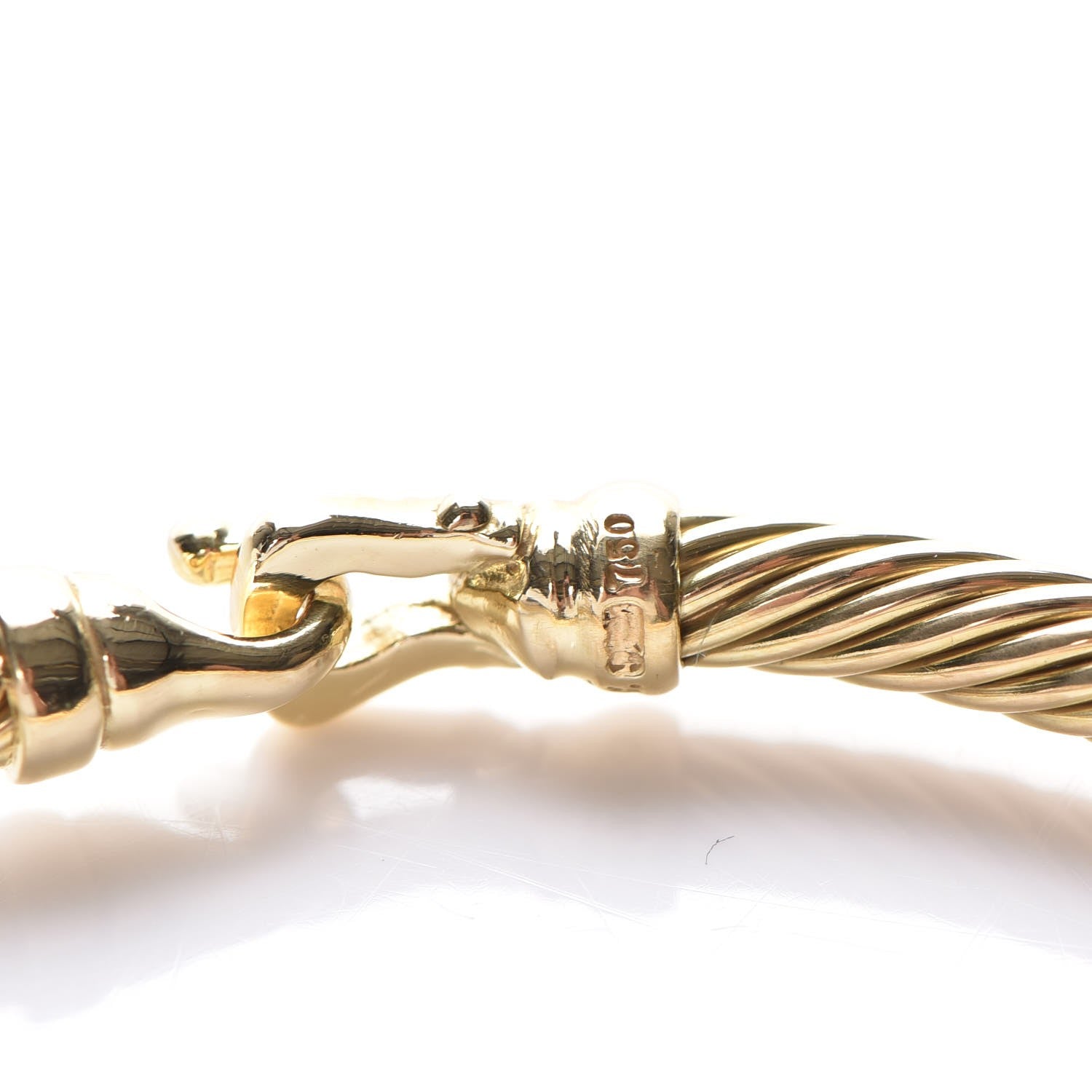 David Yurman 18K Yellow Gold 4mm Cable Buckle Bracelet 6 of 6