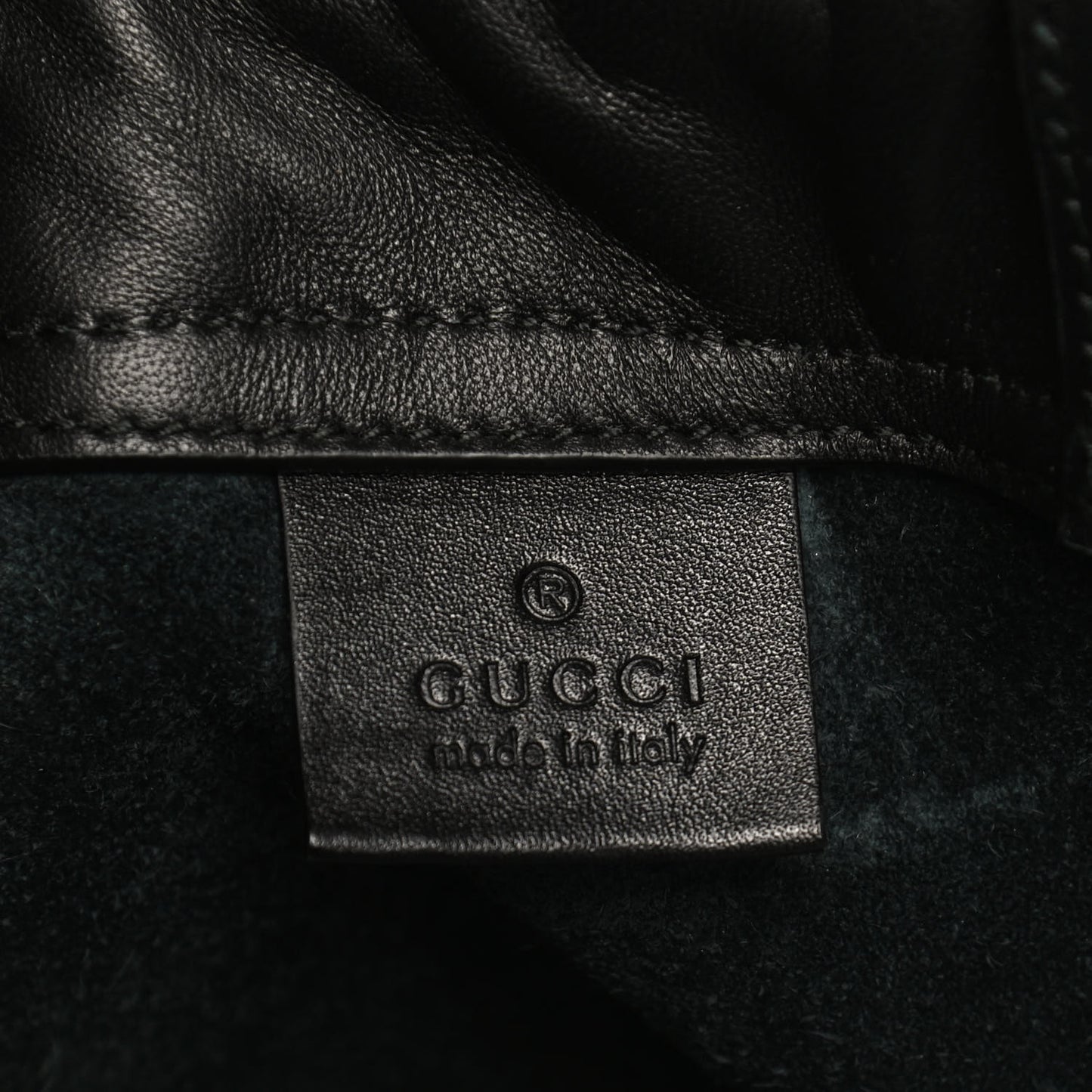 Calfskin Coco Capitan Logo Drawstring Backpack Black