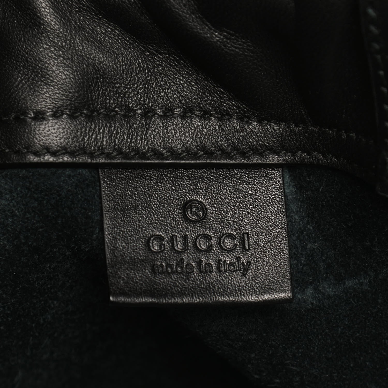 Gucci Calfskin Coco Capitan Logo Drawstring Backpack Black 6 of 9