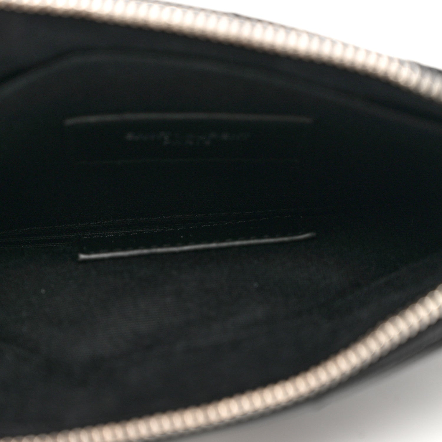 Saint Laurent Grain De Poudre Chevron Monogram Bill Pouch Black 5 of 7