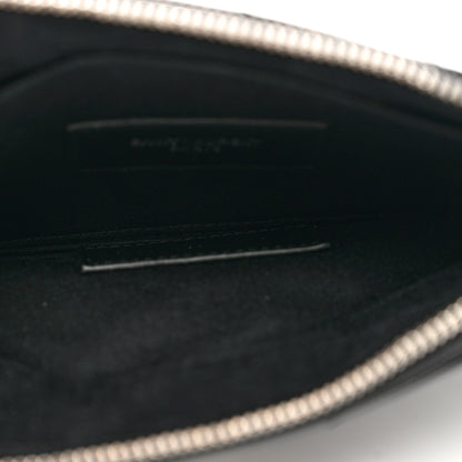Saint Laurent Grain De Poudre Chevron Monogram Bill Pouch Black 5 of 7