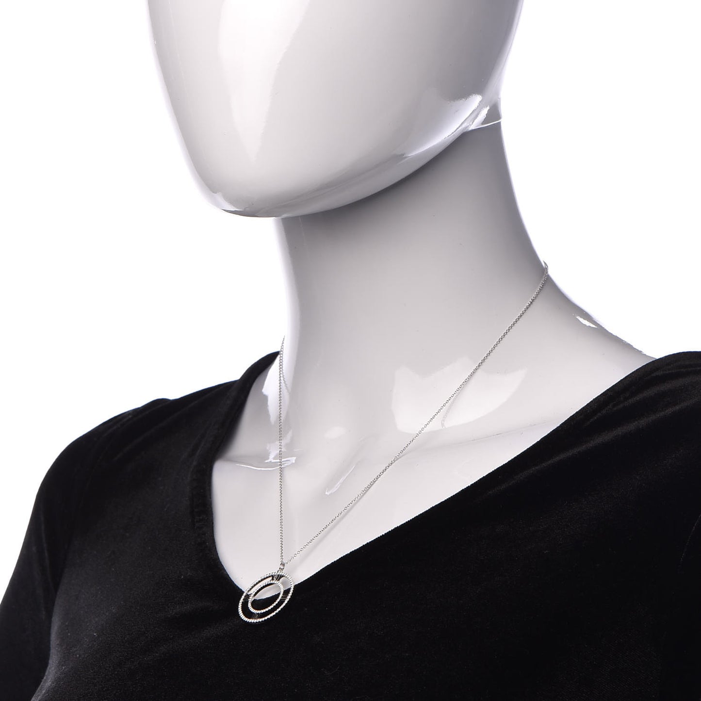 18K White Gold Diamond Medium Atlas Open Pave Pendant Necklace