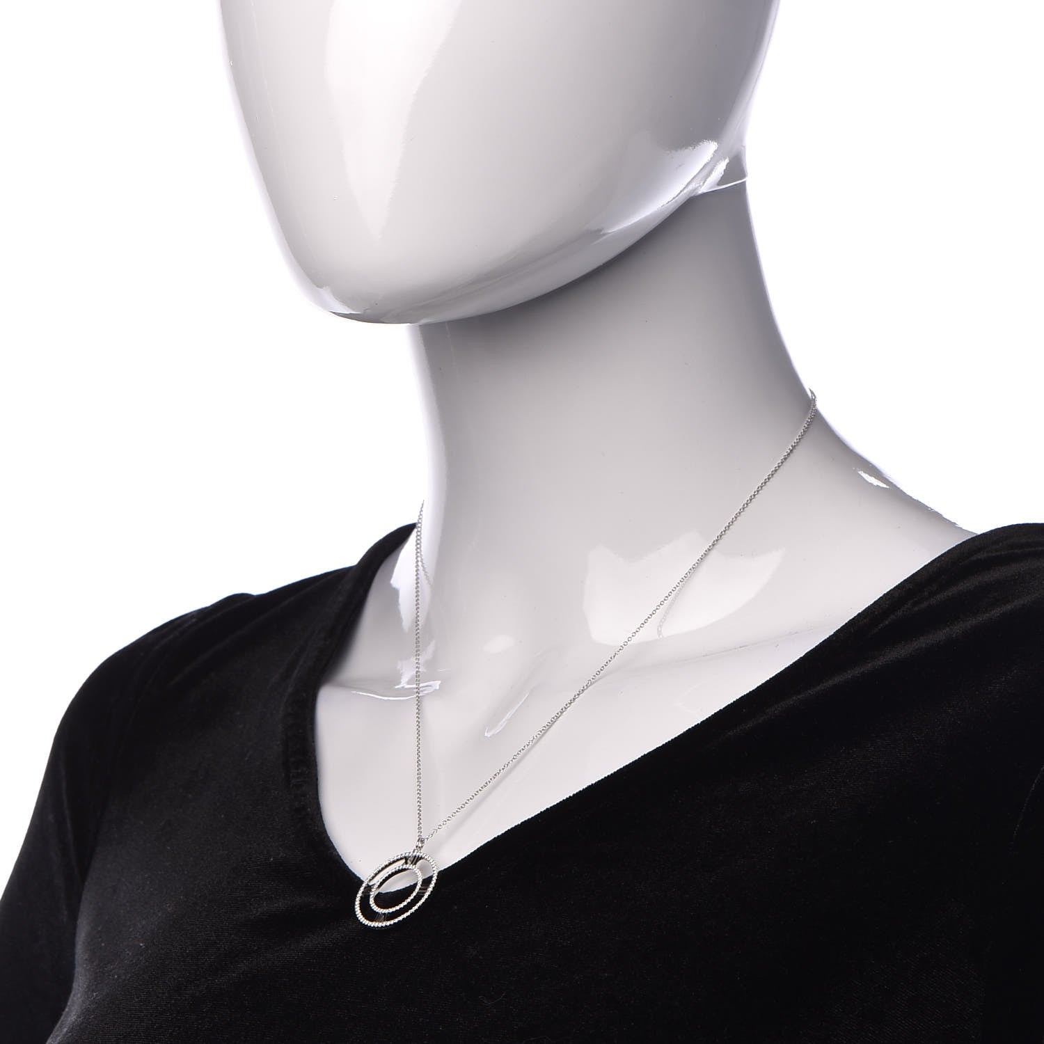 Tiffany 18K White Gold Diamond Medium Atlas Open Pave Pendant Necklace 2 of 8