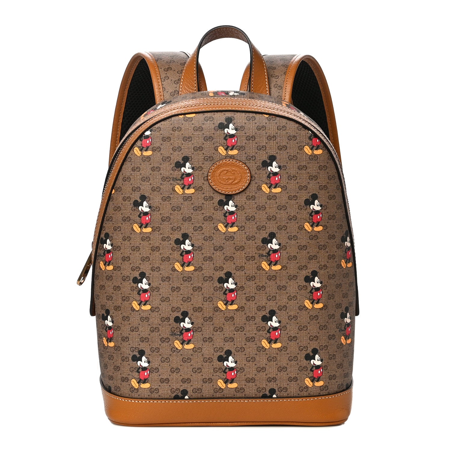 Gucci X DISNEY Mini Vintage GG Supreme Monogram Mickey Mouse Small Dome Backpack Beige Vintage Sun Oil 1 of 13