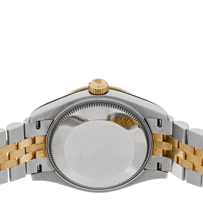 Rolex Stainless Steel 18K Yellow Gold Diamond 31mm Oyster Perpetual Datejust Watch Dark Grey Roman 278273 4 of 4