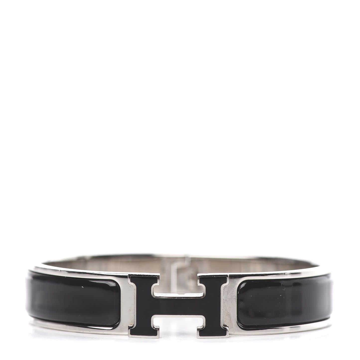 Enamel Narrow Clic Clac H Bracelet PM Black