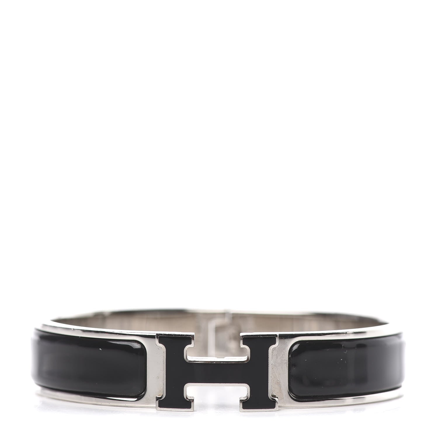 Hermes Enamel Narrow Clic Clac H Bracelet PM Black 1 of 5