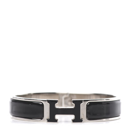 Hermes Enamel Narrow Clic Clac H Bracelet PM Black 1 of 5