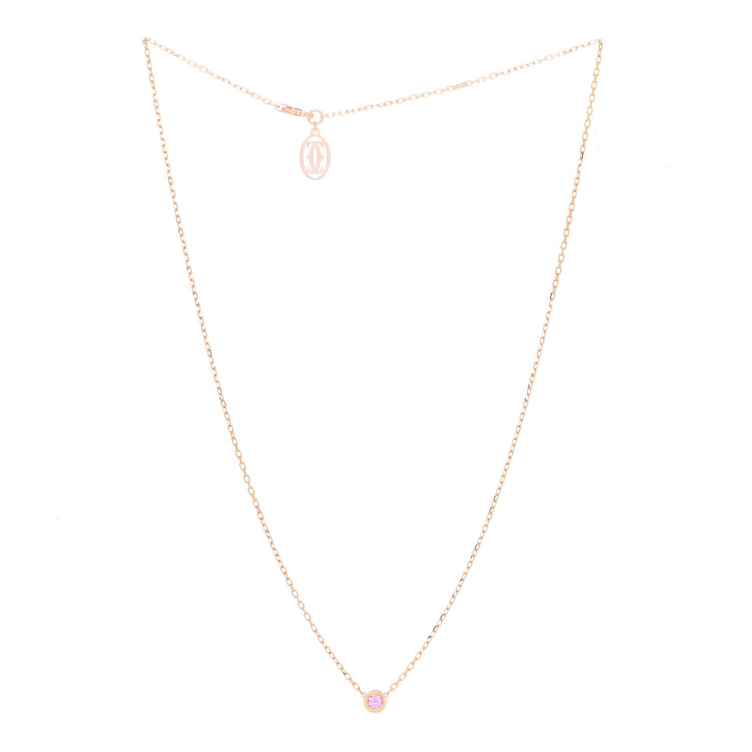 Cartier 18K Pink Gold Pink Sapphire D'Amour Pendant Necklace 3 of 6