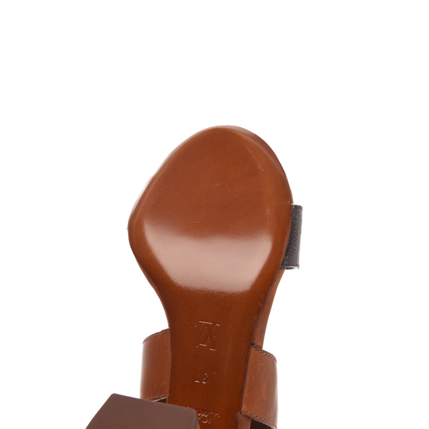Louis Vuitton Calfskin Monogram Horizon Sandals 37 Cognac Brown 35 of 38