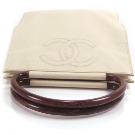 Chanel Vintage Caviar N/S Wood Handle Tote 6 of 11