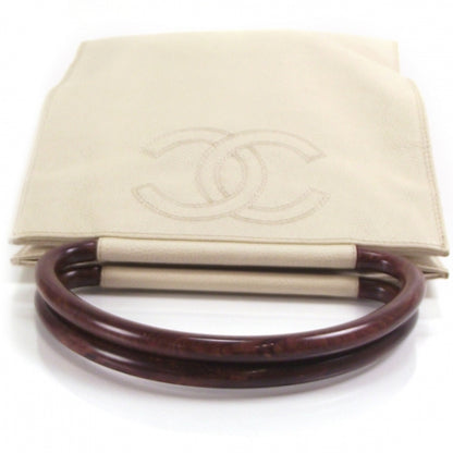 Chanel Vintage Caviar N/S Wood Handle Tote 6 of 11