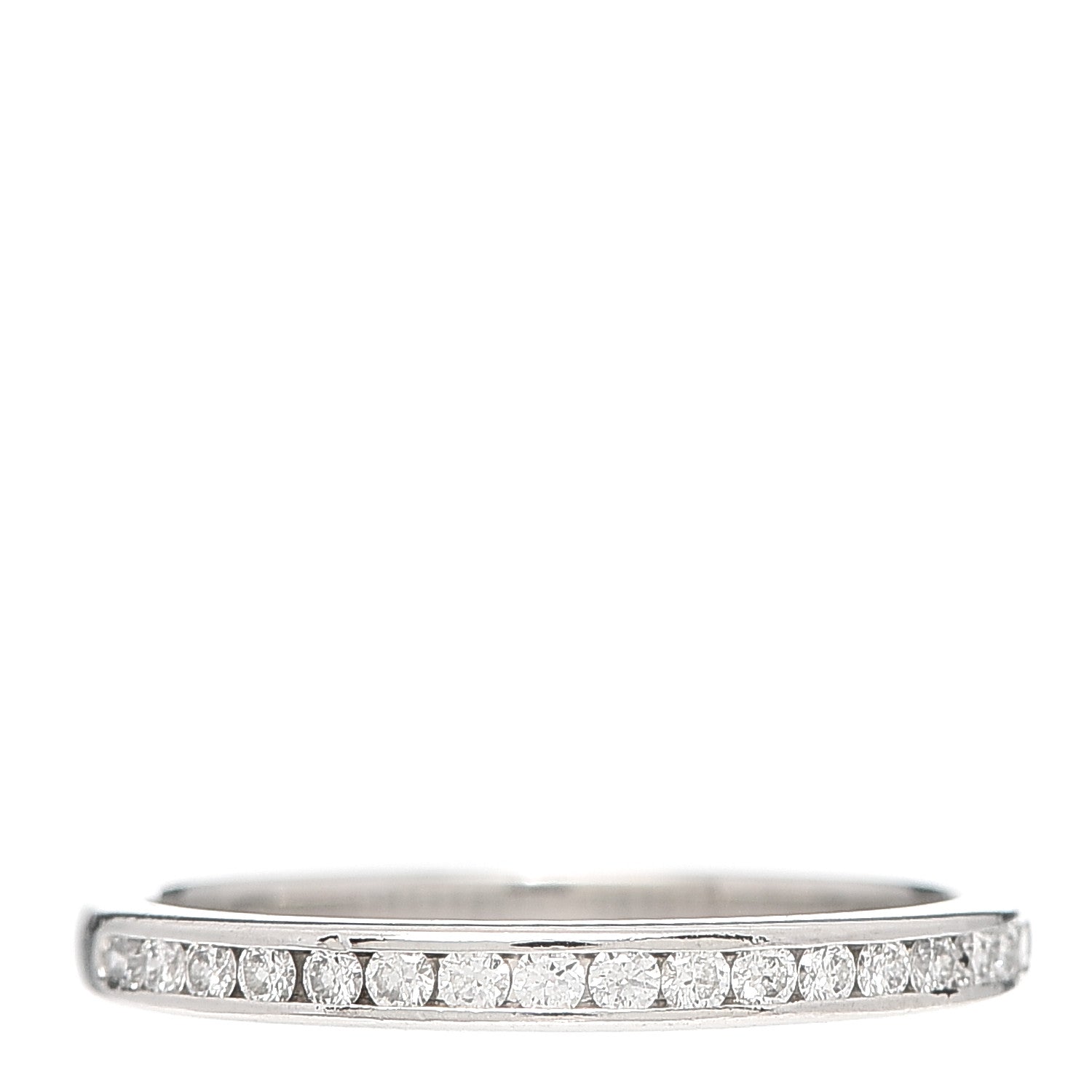 Tiffany Platinum Diamond .22ctw Half Circle Wedding Band Ring 52 6 1 of 4