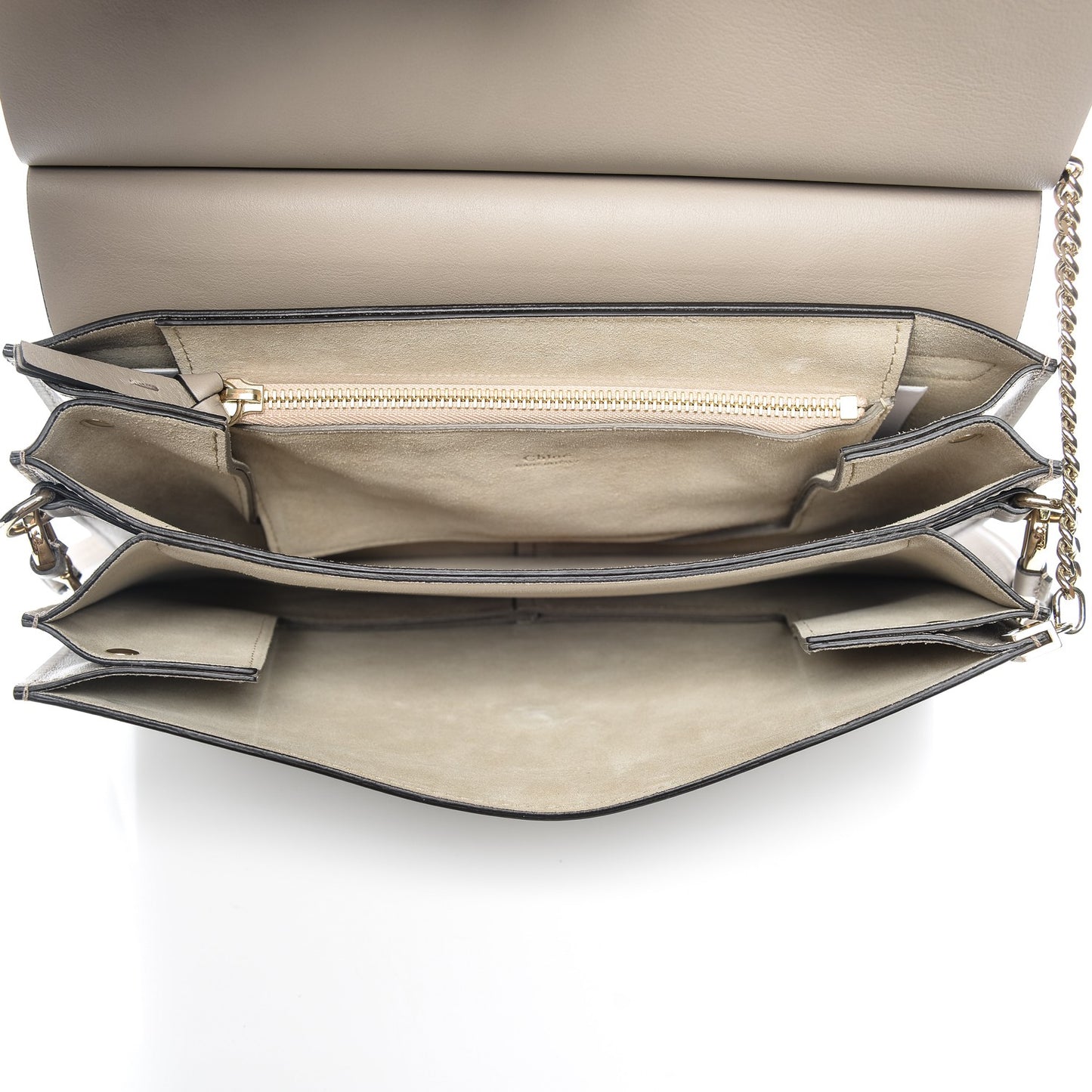 Calfskin Suede Medium Faye Shoulder Bag Motty Grey