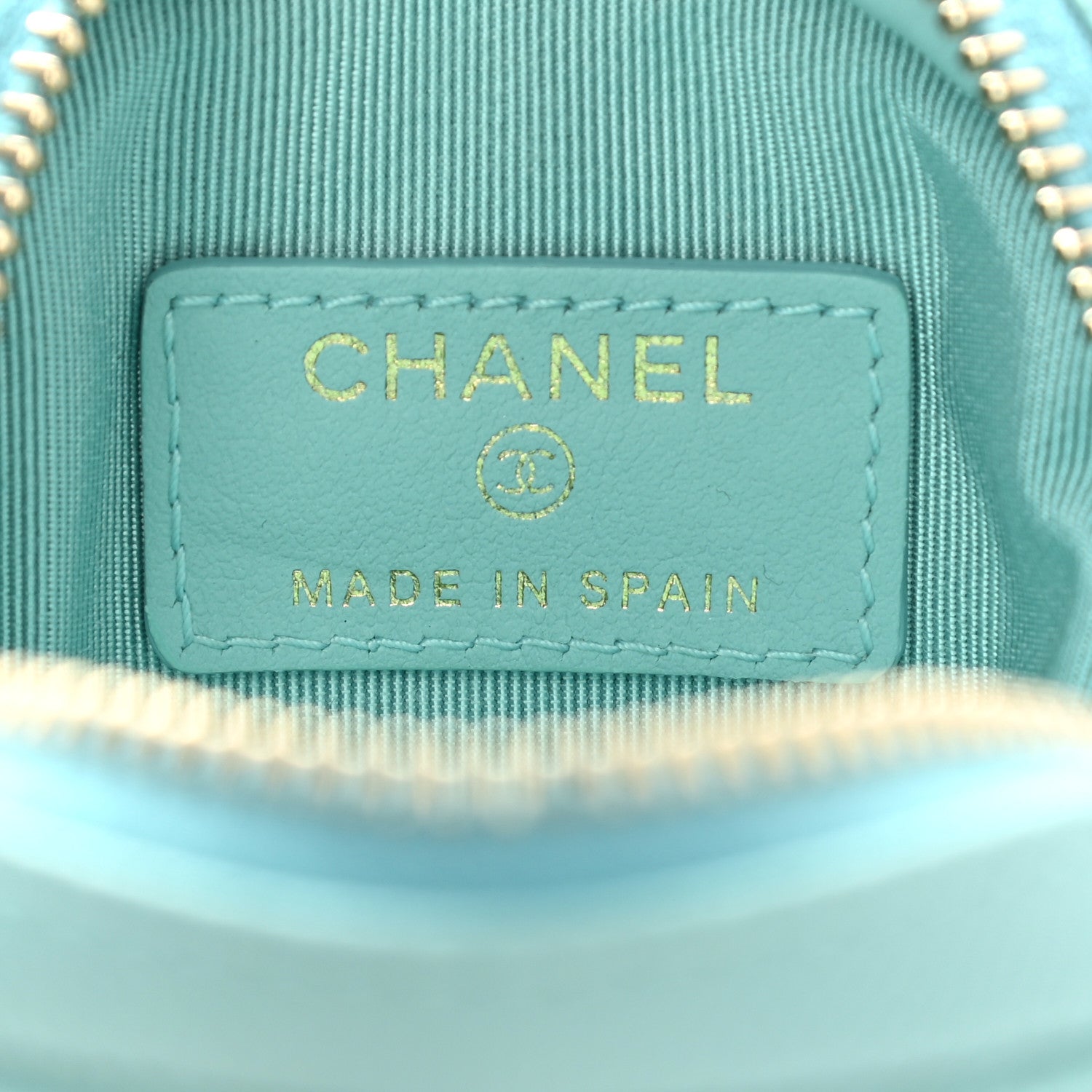 Chanel Caviar Quilted Zip Around Classic Coin Purse Light Blue 6 of 8