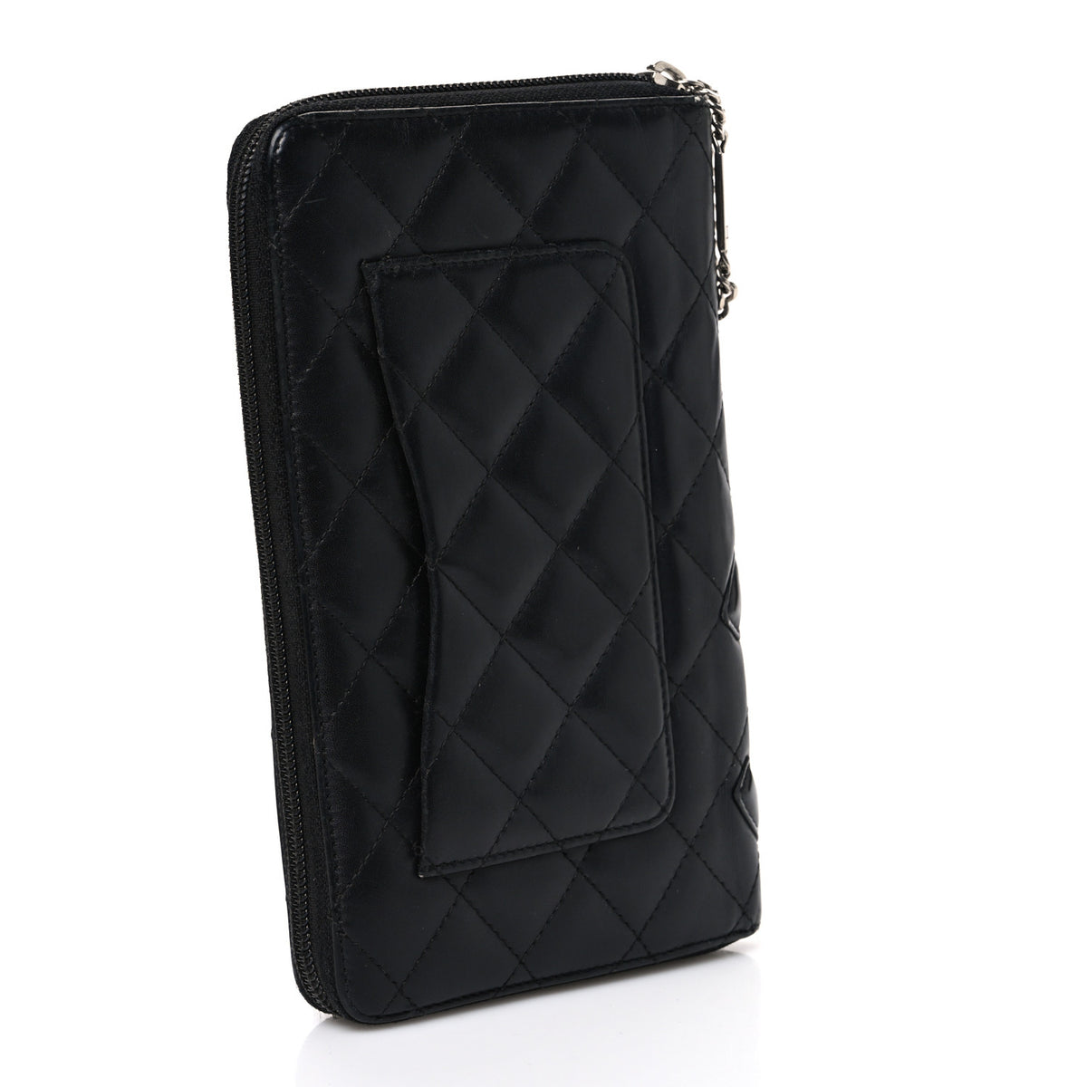 Chanel Calfskin Cambon Zip Around Organizer Wallet Black 3 of 8