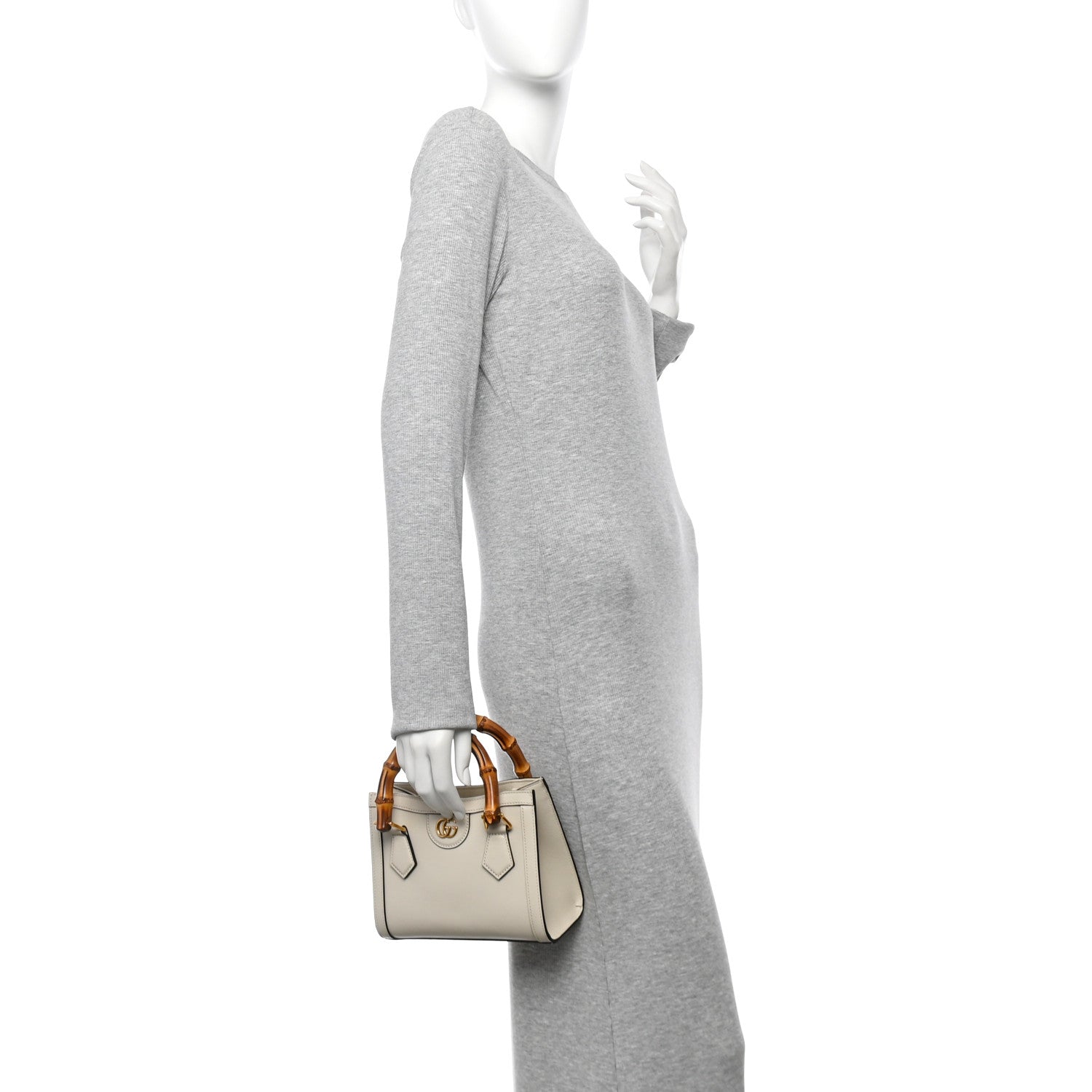 Gucci Wonka Grain Calfskin Mini Diana Tote Bag Mystic White 2 of 18