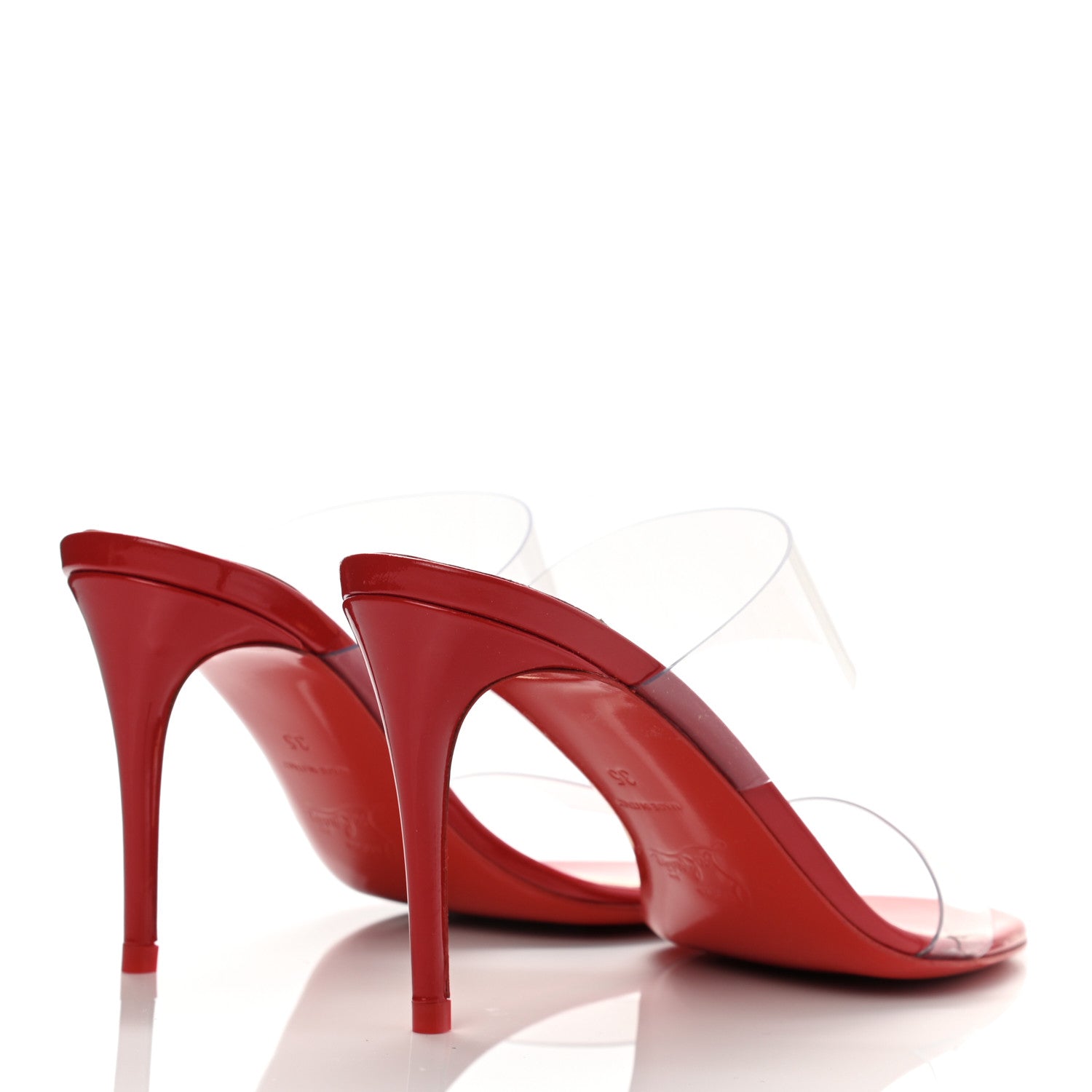 Christian Louboutin Patent PVC Just Nothing 85 Slide Sandals 35 Red 4 of 11