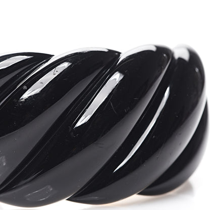 David Yurman Vermeil Resin Wide Sculpted Cable Cuff Bracelet Black 5 of 7