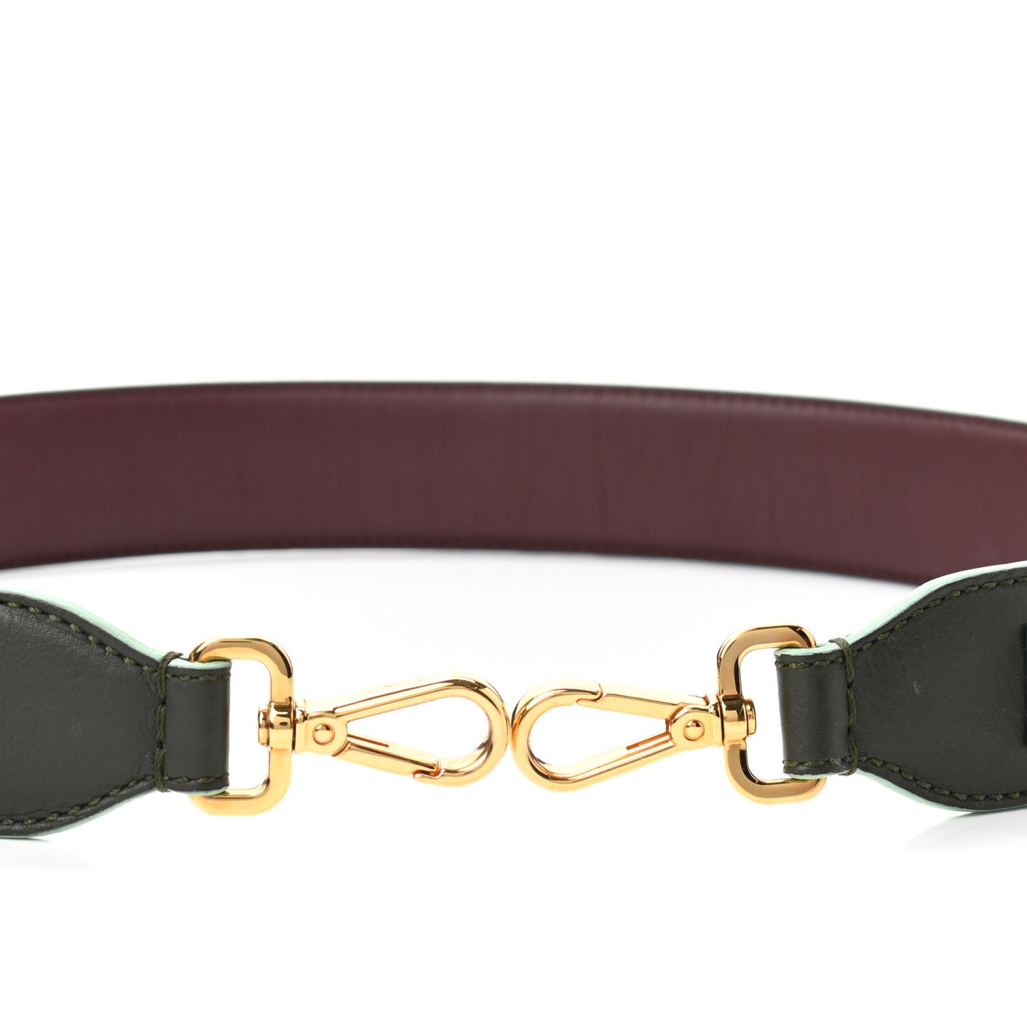 Vitello Dolce Bi-Color Degrade Studded Strap You Verde Prato Bordeaux