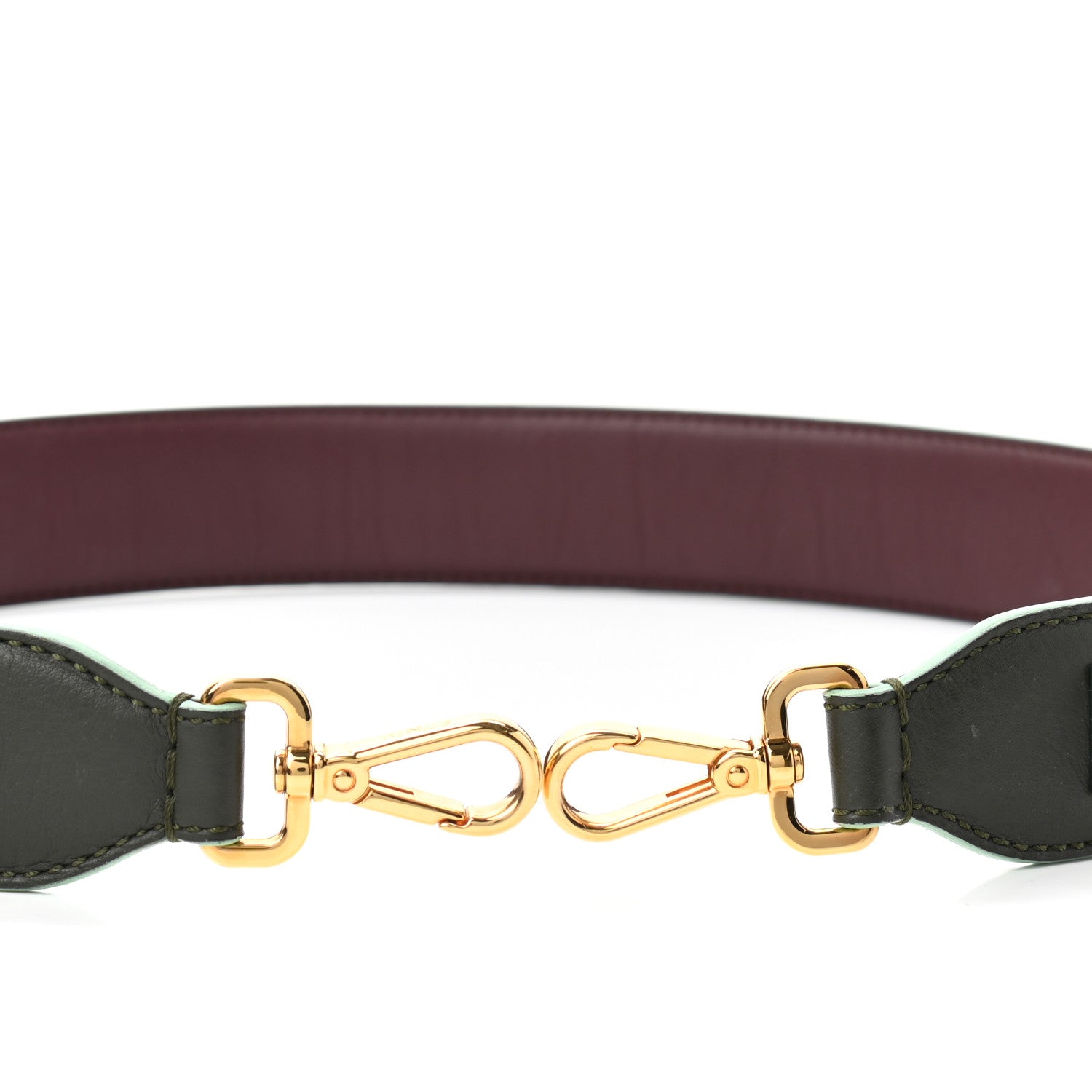 Fendi Vitello Dolce Bi-Color Degrade Studded Strap You Verde Prato Bordeaux 3 of 7