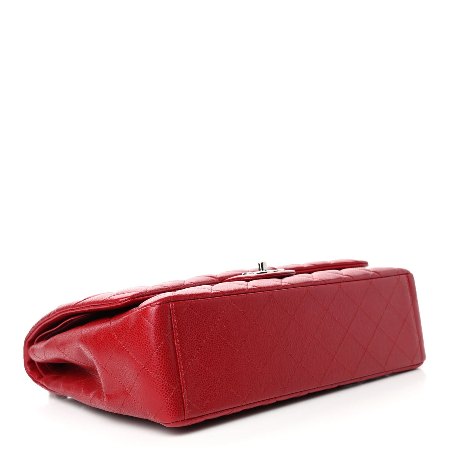 Caviar Quilted Maxi Double Flap Red