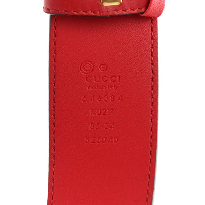 Gucci GG Plus Monogram Blooms Plaque Belt 85 34 Blue 6 of 6