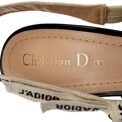 Christian Dior Patent Ribbon J'Adior Slingback 100mm Pumps 39.5 Black 7 of 8