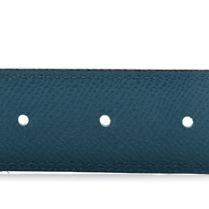 Hermes Epsom PVD Plated 32mm H Belt 85 34 Vert Bosphore Deep Blue 3 of 5
