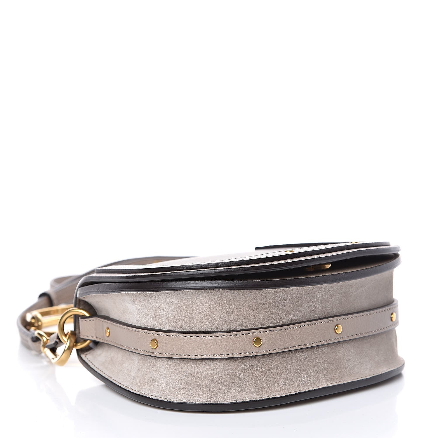 Chloe Calfskin Suede Small Nile Bracelet Bag Motty Grey 4 of 10