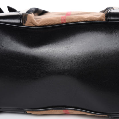 Burberry House Check Bridle Calfskin Medium Whipstitch Tote Black 9 of 14