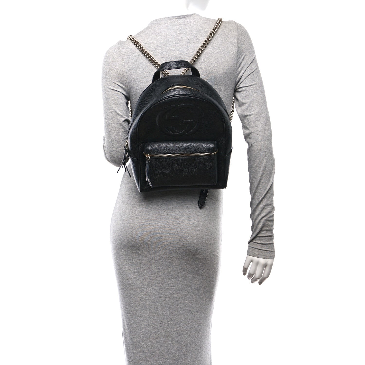 Gucci Pebbled Calfskin Soho Chain Backpack Black 2 of 10