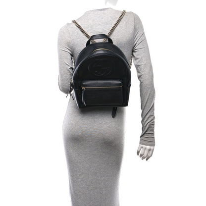 Gucci Pebbled Calfskin Soho Chain Backpack Black 2 of 10