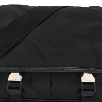 Prada Tessuto Nylon Saffiano Logo Messenger Bag Black 8 of 10