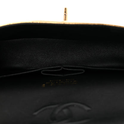 Chanel Metallic Calfskin Crocodile Embossed Cocodile Small Double Flap Gold 5 of 10