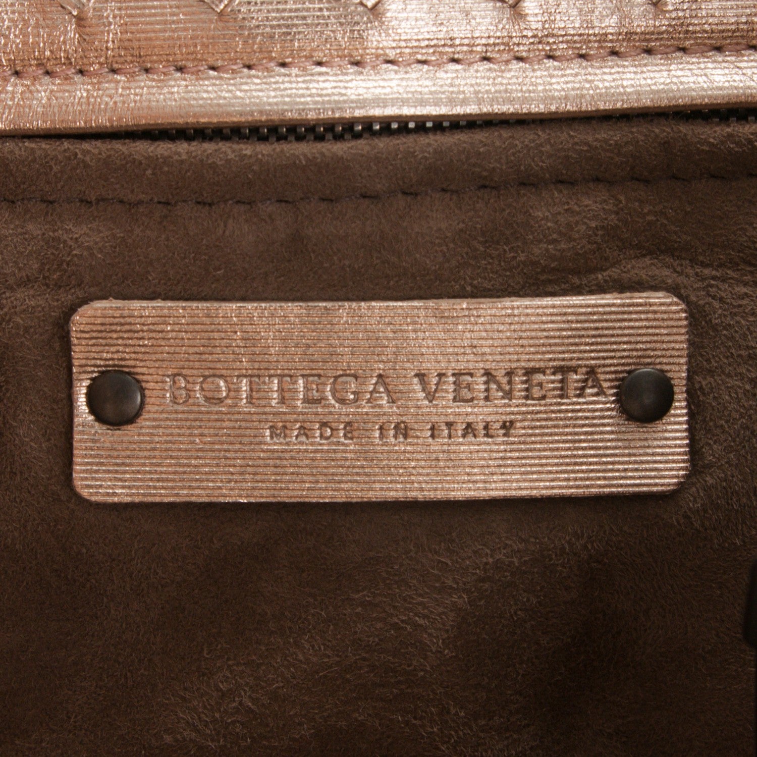 Bottega Veneta Metallic Grosgrain Intrecciato Medium A Shape Seamless Tote Rose Gold 7 of 8