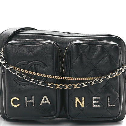 Chanel Calfskin Quilted Small Camera Case Black 8 of 12