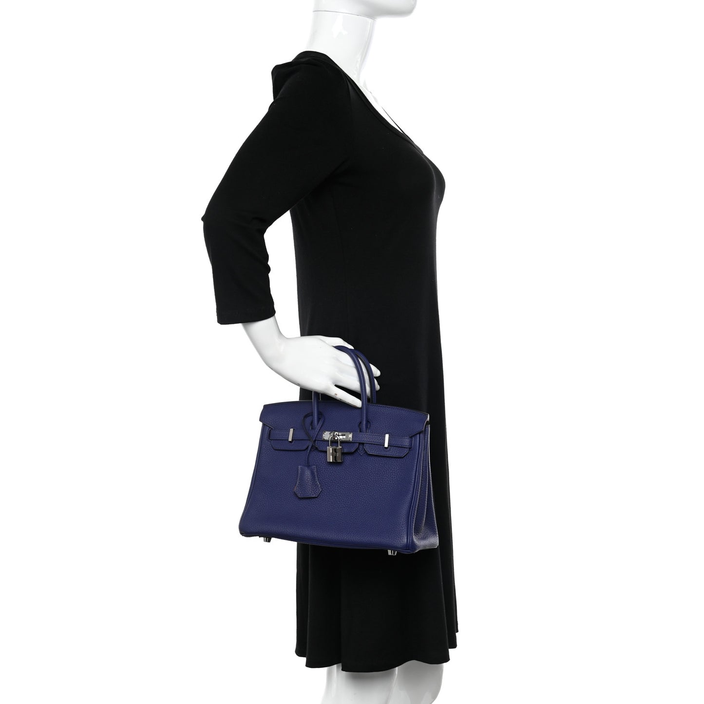 Togo Verso Birkin 25 Bleu Encre Orange