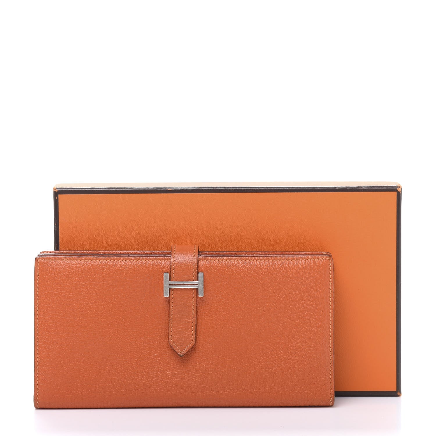 Hermes Chevre Mysore Bearn Gusset Wallet Feu 13 of 13