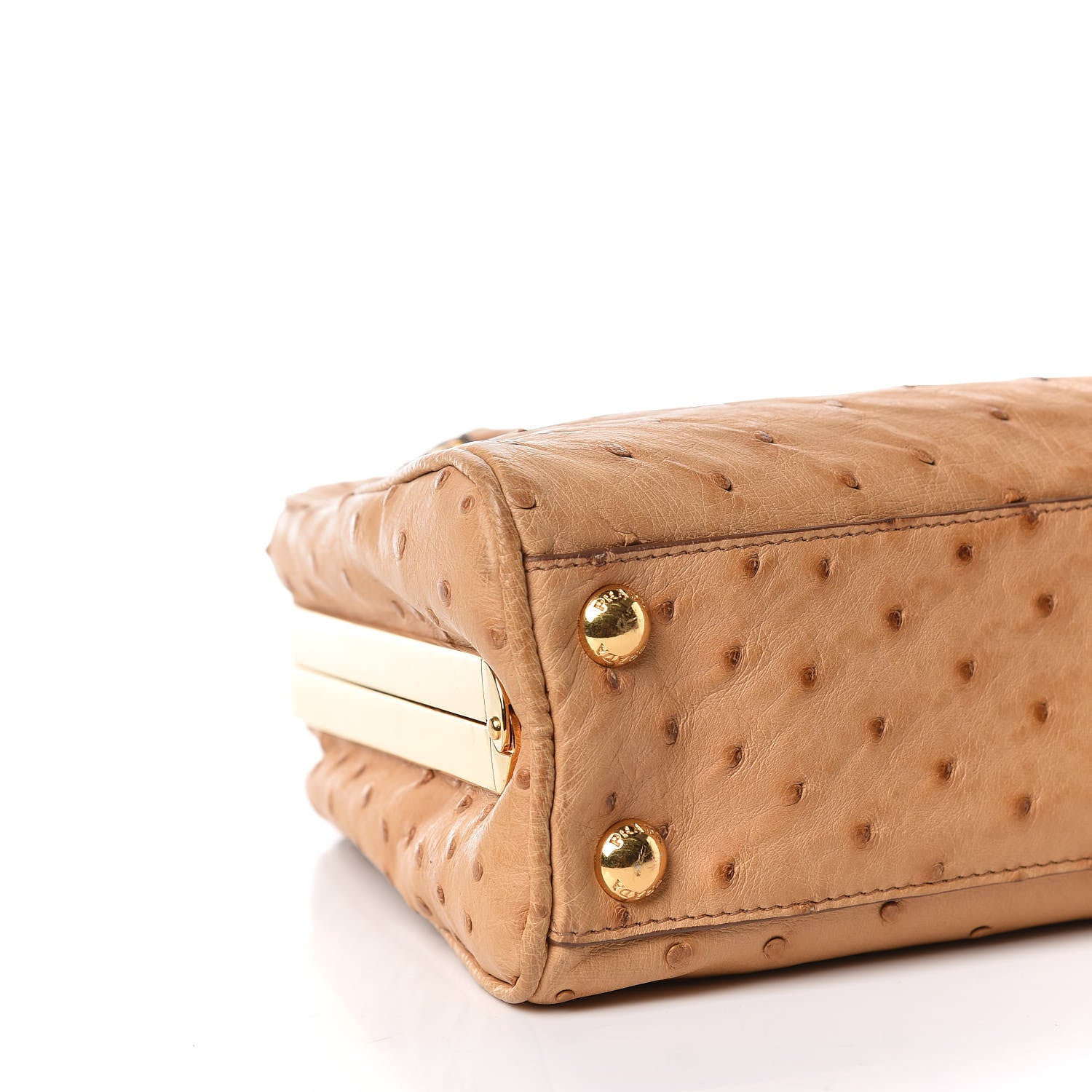 Prada Ostrich Pyramid Bag Soleil 6 of 18