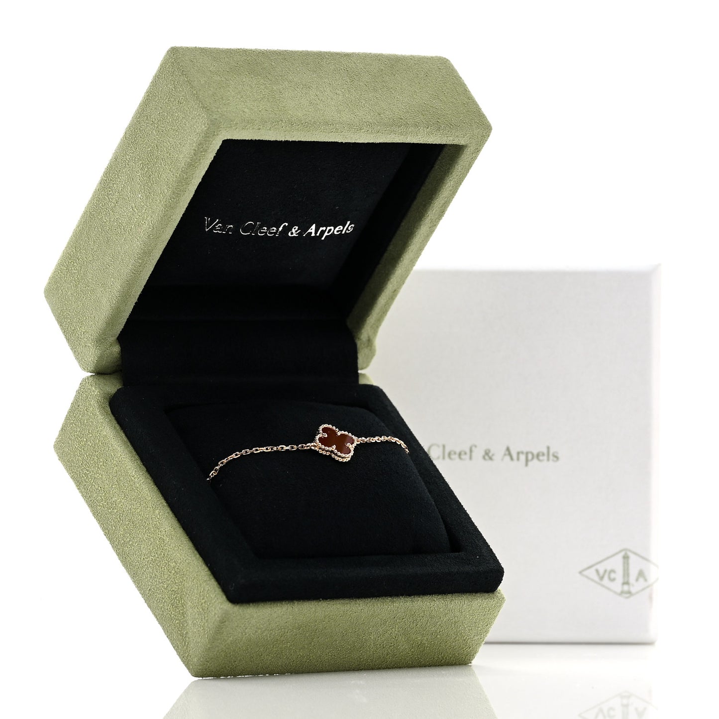 18K Rose Gold Carnelian Sweet Alhambra Bracelet
