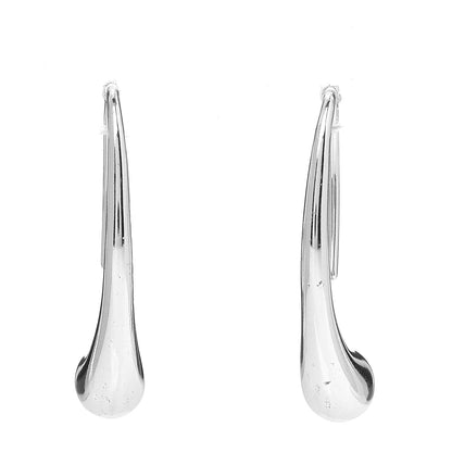 Tiffany Sterling Silver Elsa Peretti Teardrop Hoop Earrings 1 of 3