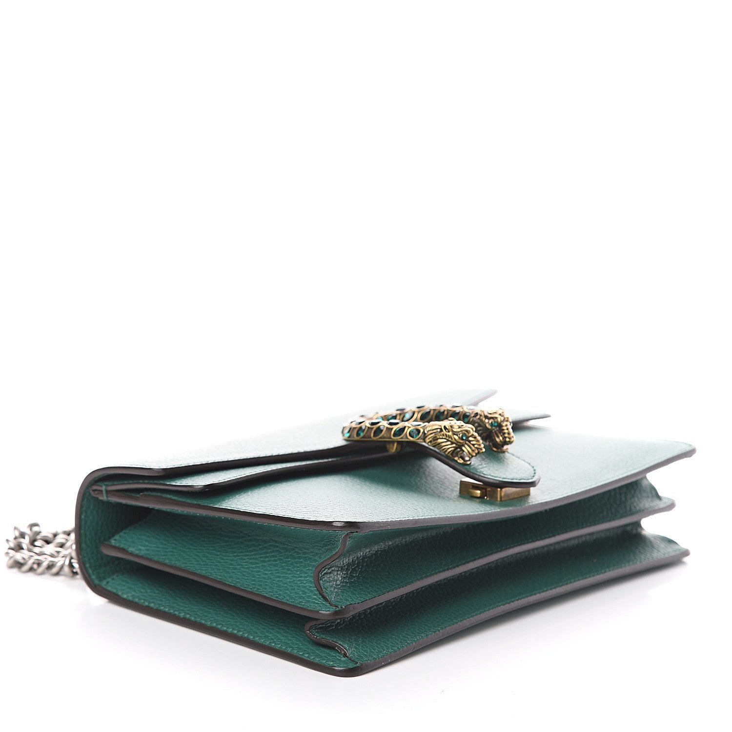 Gucci Pebbled Calfskin Small Dionysus Shoulder Bag Emerald 3 of 7