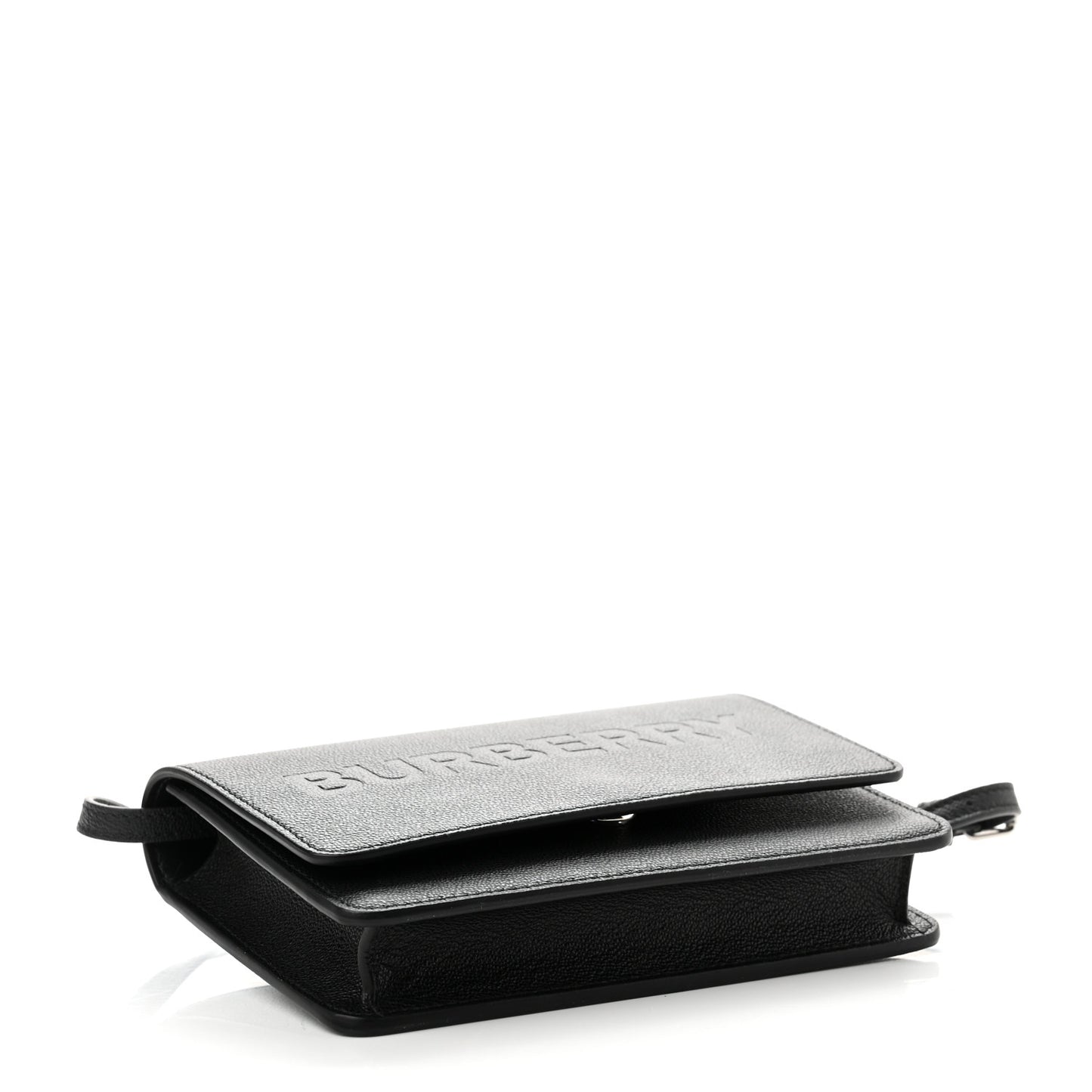 Smooth Calfskin Logo Embossed Hampshire Crossbody Black