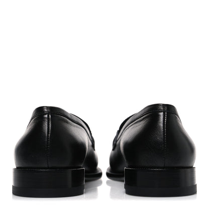 Chanel Lambskin CC Mocassin Loafers 38 Black 6 of 11