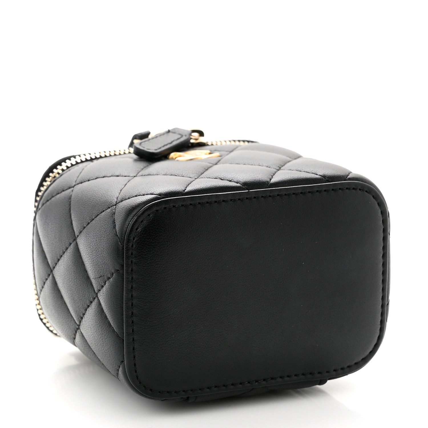 Chanel Lambskin Quilted Mini Pearl Crush Vanity Case With Chain Black 4 of 11