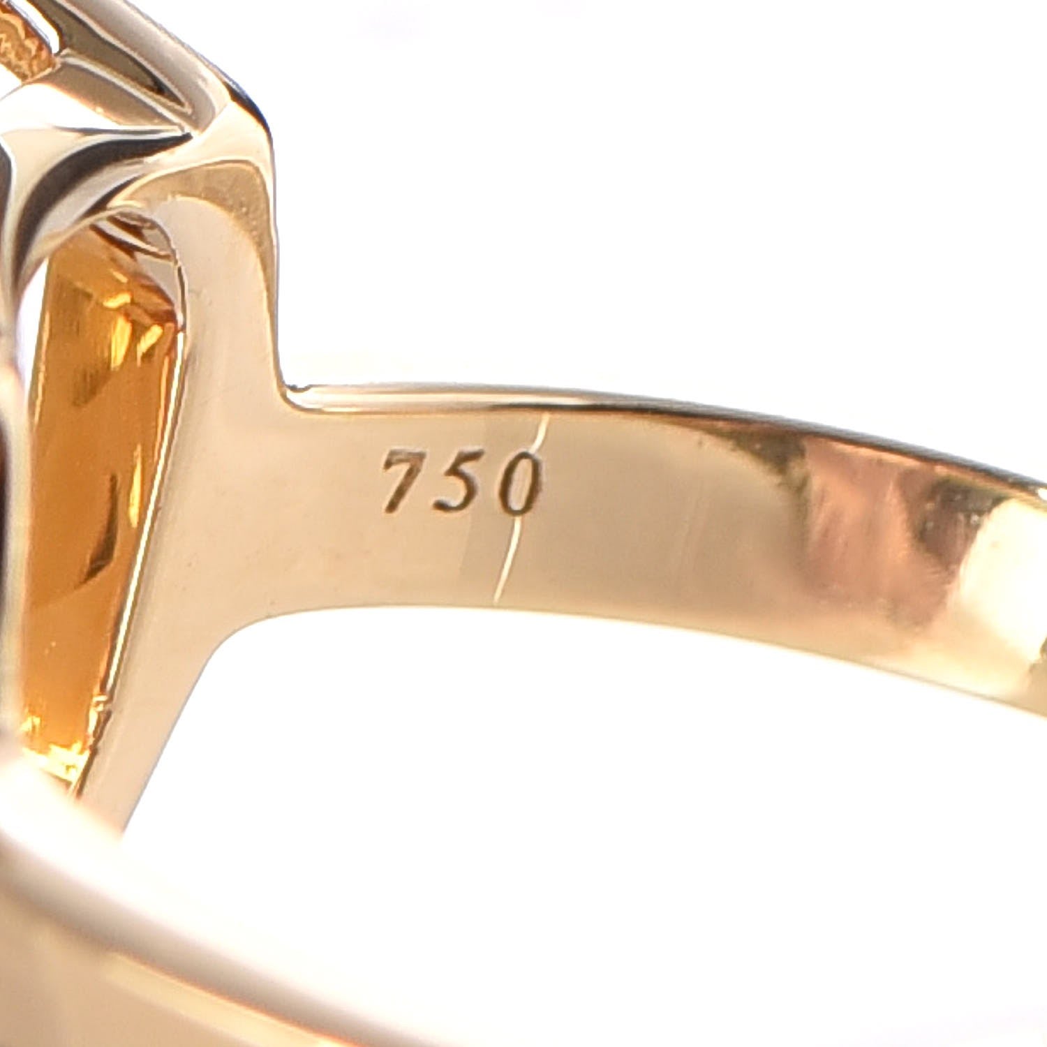 Tiffany 18K Yellow Gold Citrine Sparklers Cocktail Ring 53 6.25 6 of 7