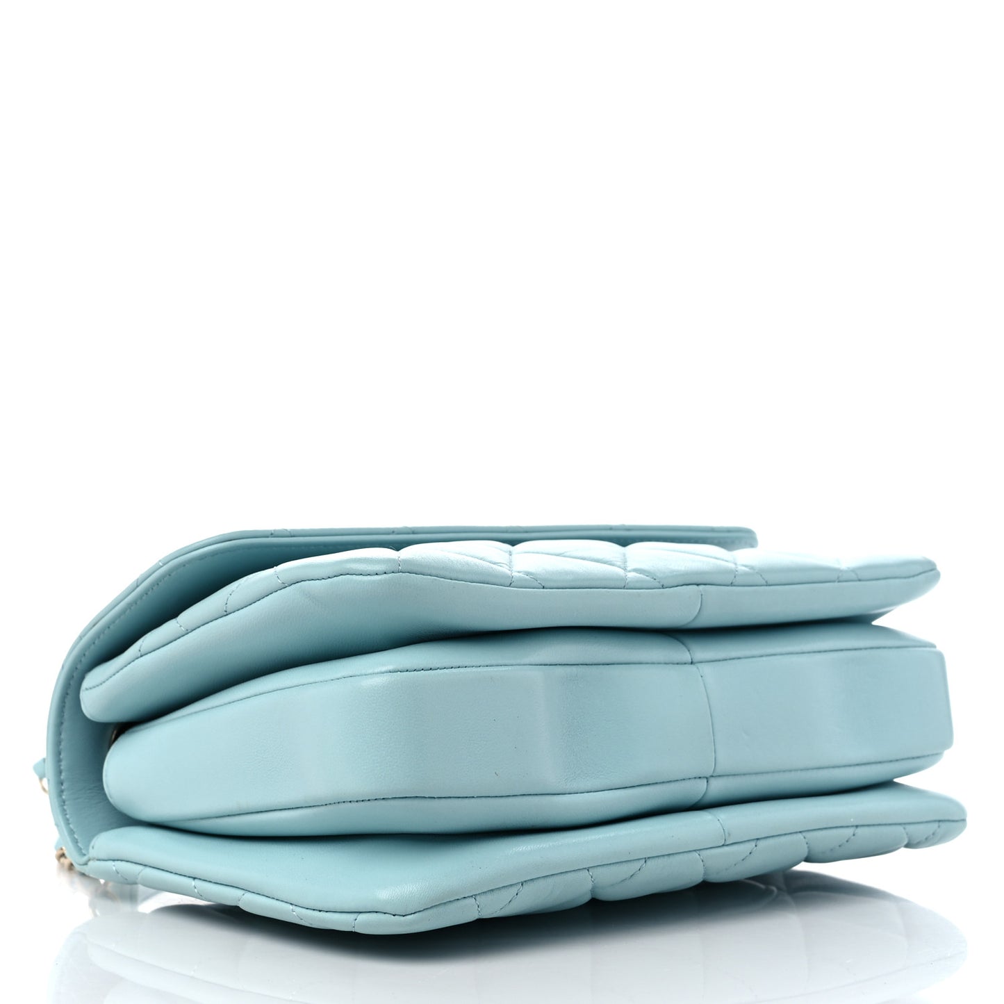 Lambskin Quilted Small Trendy CC Flap Dual Handle Bag Light Blue